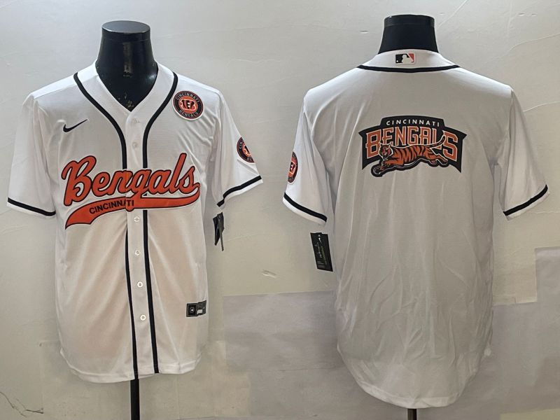 Men Cincinnati Bengals Blank White Joint Name 2025 Nike Limited NFL Jersey style 5